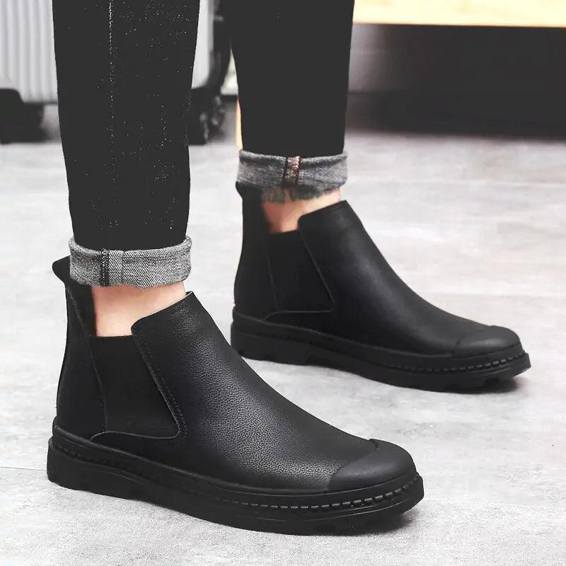 Warm Male Leather Shoes - Jimi Brothers