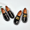 College Style One-legged Footwear Women&#39;s Shoes Simple Round Toe Loafers