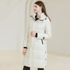 Winter Warm Hooded Coat With Pockets Fashion Simple Long Cotton Jacket Solid Color Outwear Women&#39;s Clothing