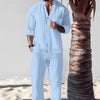 Cotton And Linen Half Sleeve Suit Men&#39;s Summer