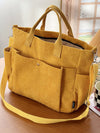 Thick Corduroy Shoulder Bags Simple All-match Commute Totes