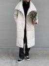 Stylish winter coat with warm cotton and lace-up design