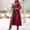 Women&#39;s leather coat long coat