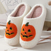 Pantoufles de dessin animé citrouille Halloween chaussons chauds d&#39;hiver hommes et femmes couples chaussures d&#39;intérieur maison