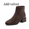 Fashionable Retro Chelsea Boot Women&#39;s Shoes with Square Heel and Pointed Toe.