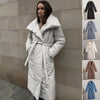 Stylish winter coat with warm cotton and lace-up design