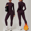 Women&#39;s Warm Zipper Long-sleeved Jumpsuit