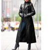 Women&#39;s leather coat long coat