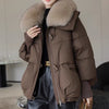 Winter Cotton-padded Jacket Women&#39;s Short Fur Collar