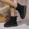 Fashion Lace-up Short Snow Casual Warm Boots Winter Flat Thick-soled