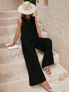 WOMEN&#39;S TWO PIECES SUIT WITH SLEEVELESS TANK TOP AND WIDE-LEG PANTS