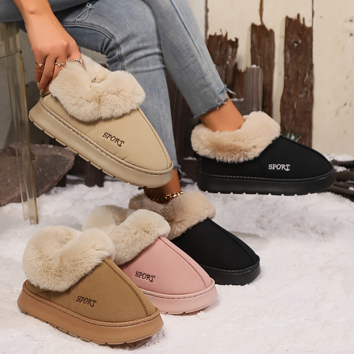 Lea - Cozy Plush Soft Slippers Shoes For Women