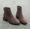 Fashionable Retro Chelsea Boot Women&#39;s Shoes with Square Heel and Pointed Toe.