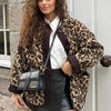 Women&#39;s Winter Leopard Print Casual Loose Jacket