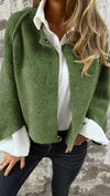 Women&#39;s Batwing Sleeve Cardigan Autumn And Winter Loose Short Cashmere Long Sleeve Coat