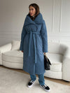 Stylish winter coat with warm cotton and lace-up design