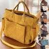 Thick Corduroy Shoulder Bags Simple All-match Commute Totes