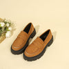 British Style Slip-on Leather Shoe Retro Platform Casual All-matching Women