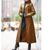 Women&#39;s leather coat long coat