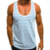 Men&#39;s Striped Sleeveless O Neck Tank Tops