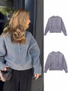 Women&#39;s Zipper Knitted Jacket Sweater Coat