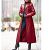 Women&#39;s leather coat long coat