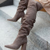 Fall Winter Fashion High Heel Pointed Toe Suede Women&#39;s Over-the-knee Boots