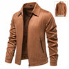 Fashion Lapel Zipper Jacket Autumn And Winter Solid Suede Coat Men&#39;s Clothing Outdoor