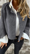 Women&#39;s Batwing Sleeve Cardigan Autumn And Winter Loose Short Cashmere Long Sleeve Coat