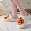 Pantoufles de dessin animé citrouille Halloween chaussons chauds d&#39;hiver hommes et femmes couples chaussures d&#39;intérieur maison