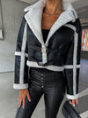 Fur Integrated Short Large Lapel Jacket High-end Leather Ring Design