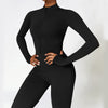 Warm Zipper Long-sleeved Jumpsuit Yoga Fitness Sports Pants Breathable Bodysuit Women&#39;s Clothing