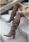 Fall Winter Fashion High Heel Pointed Toe Suede Women&#39;s Over-the-knee Boots