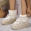 Fashion Lace-up Short Snow Casual Warm Boots Winter Flat Thick-soled