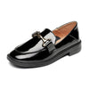 College Style One-legged Footwear Women&#39;s Shoes Simple Round Toe Loafers