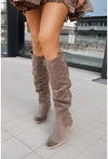 Zipper Suede Women&#39;s High Boots