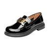College Style One-legged Footwear Women&#39;s Shoes Simple Round Toe Loafers