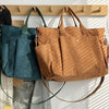 Thick Corduroy Shoulder Bags Simple All-match Commute Totes