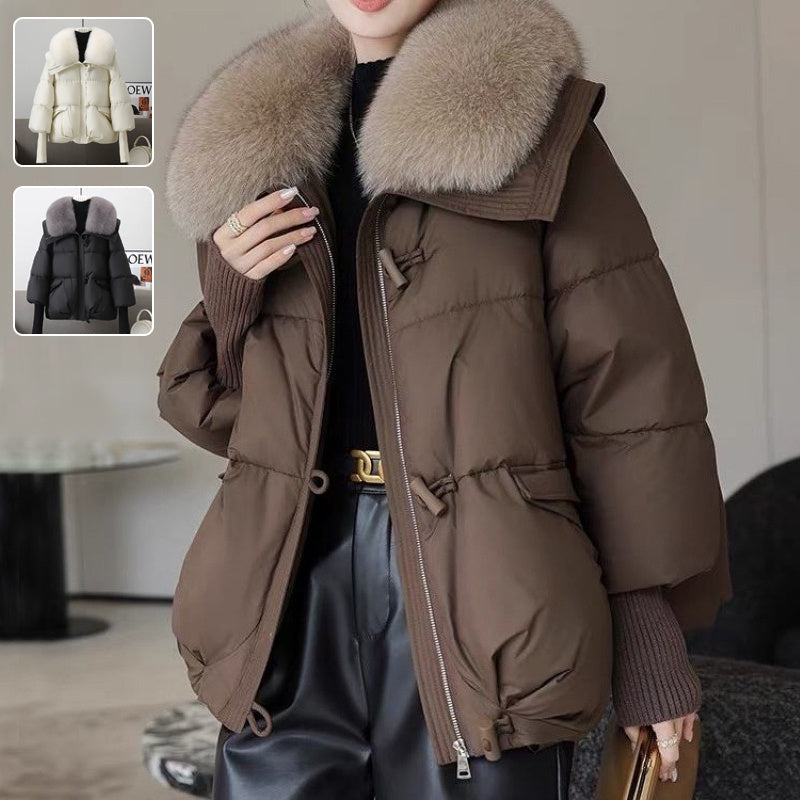 Winter Cotton-padded Jacket Women's Short Fur Collar