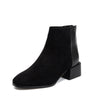 Fashionable Retro Chelsea Boot Women&#39;s Shoes with Square Heel and Pointed Toe.