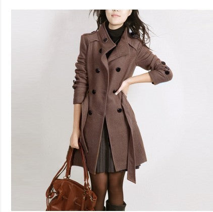 Women Slim woolen coat