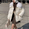 Winter Cotton-padded Jacket Women&#39;s Short Fur Collar