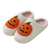 Pantoufles de dessin animé citrouille Halloween chaussons chauds d&#39;hiver hommes et femmes couples chaussures d&#39;intérieur maison