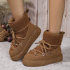 Fashion Lace-up Short Snow Casual Warm Boots Winter Flat Thick-soled