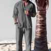 Cotton And Linen Half Sleeve Suit Men&#39;s Summer