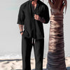 Cotton And Linen Half Sleeve Suit Men&#39;s Summer