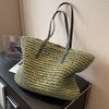 Summer Woven Shoulder Bag Ins Fashion Large Capacity Handbags With Zipper Women&#39;s Beach Bags
