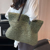 Summer Woven Shoulder Bag Ins Fashion Large Capacity Handbags With Zipper Women&#39;s Beach Bags