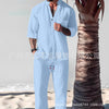 Cotton And Linen Half Sleeve Suit Men&#39;s Summer