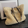 Summer Woven Shoulder Bag Ins Fashion Large Capacity Handbags With Zipper Women&#39;s Beach Bags